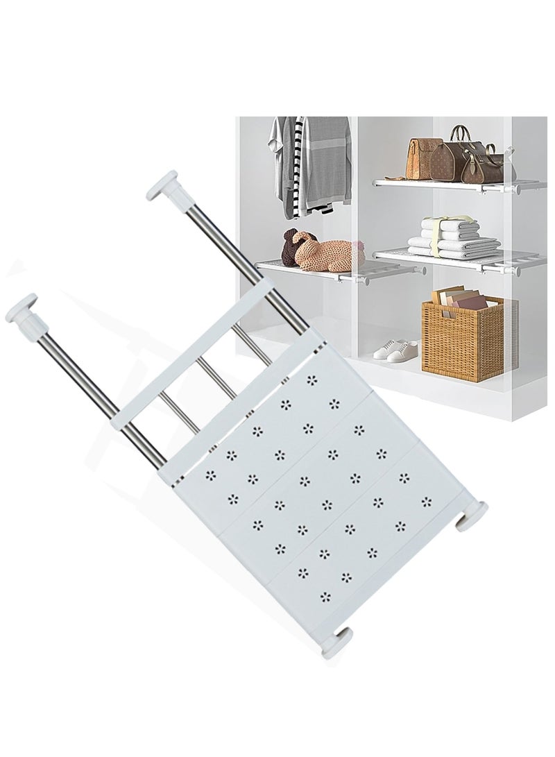 1Pcs Tension Shelf Expandable Closet Shelf Adjustable Storage Rack Wardrobe Layered Partition Cabinet Organizer Separator Shelf for Wardrobe Cabinets Cupboards elescopic shelves - Image 1
