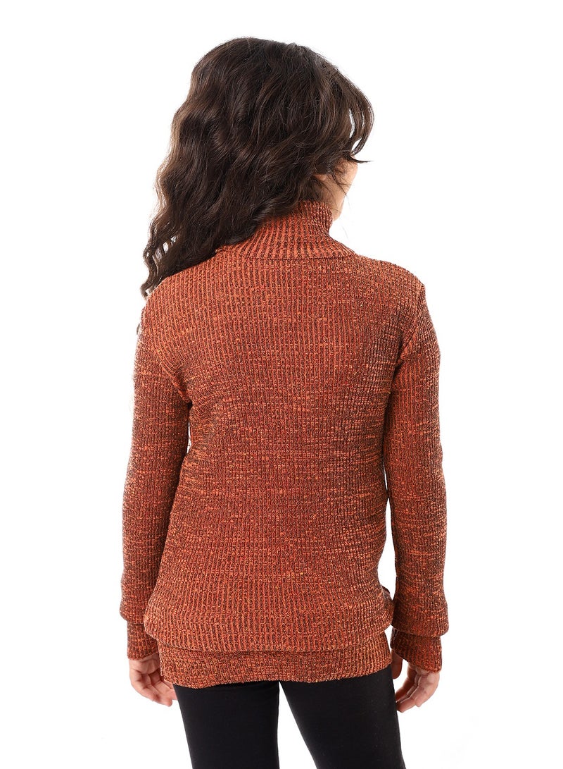Caesar Girls Wool Pullover With High Neck  - Image 4