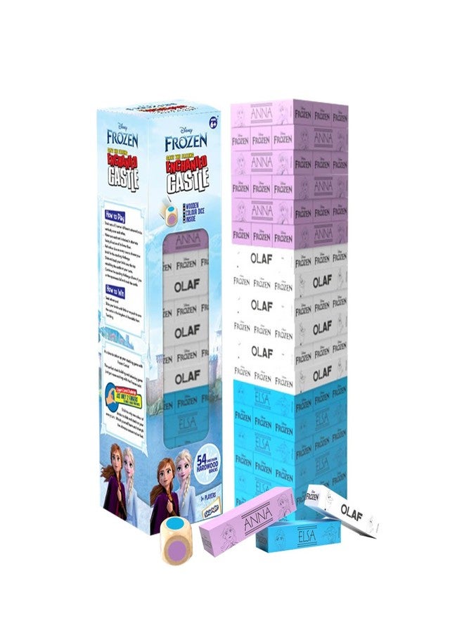 SKOODLE Stackrr Tumbling Tower Game with 54 Precision Wooden Blocks of Premium Beachwood, Fun Game for Adults and Kids, 1 or More Players (Frozen) - Image 1