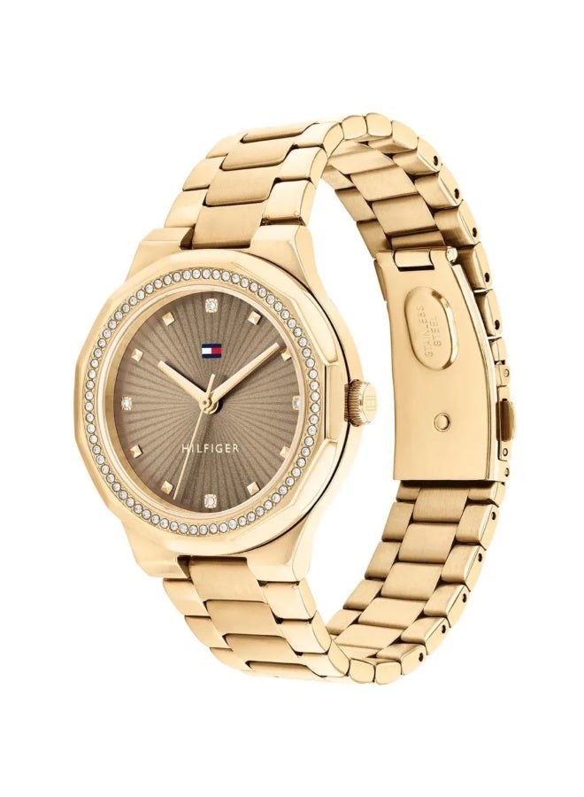 Tommy Hilfiger Women’s Piper Gold Stainless Steel Watch – Brown Dial Elegant Design | Model 1782725 - Image 2