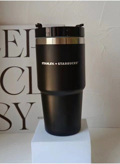 Stanley Insulated mug with straw lid, for water, Iced Tea or Coffee, Juice and Smoothie 20 oz,Black  - Image 1