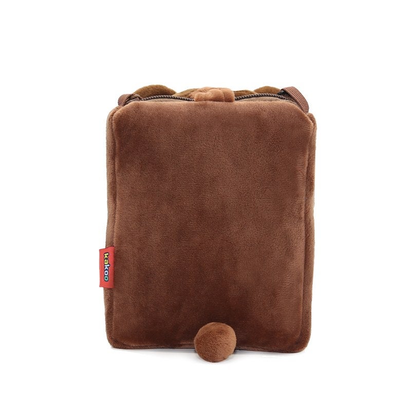 Plush Kids Crossbody Bag, Brown Bear Animal Design, Soft Lightweight Shoulder Bag for Daily Outings - Image 4