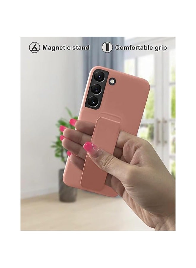 Denx Samsung Galaxy A26 Back Stand Case Magnetic Car Holder Soft Silicone Horizontal & Vertical Kickstand Cover Wrist Strap Full protection Case for Samsung Galaxy A26 (Pink) - Image 2