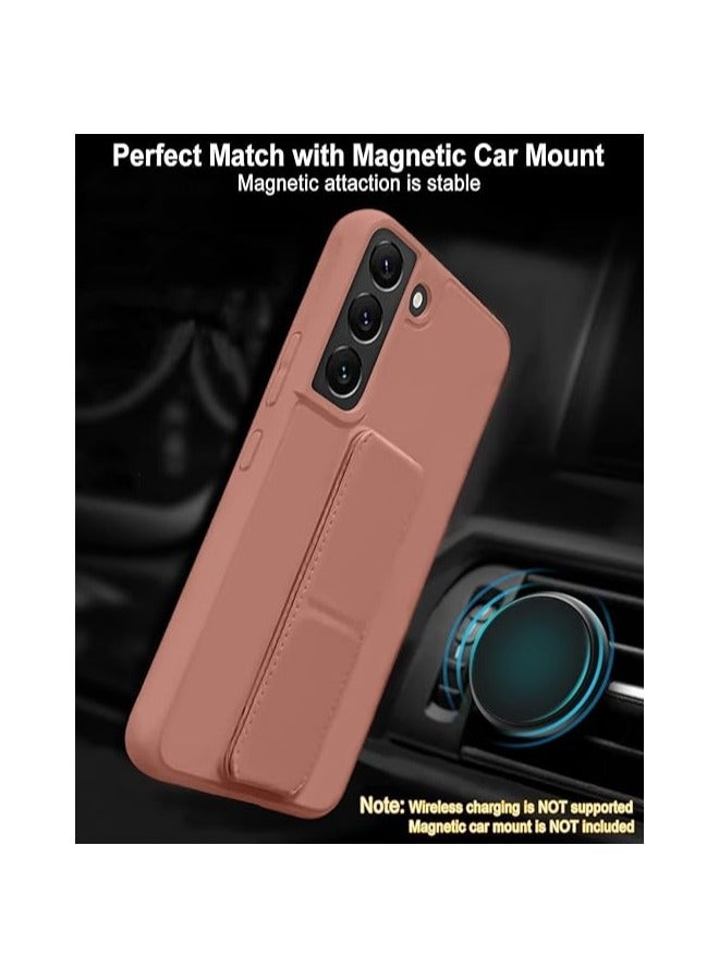 Denx Samsung Galaxy A26 Back Stand Case Magnetic Car Holder Soft Silicone Horizontal & Vertical Kickstand Cover Wrist Strap Full protection Case for Samsung Galaxy A26 (Pink) - Image 5