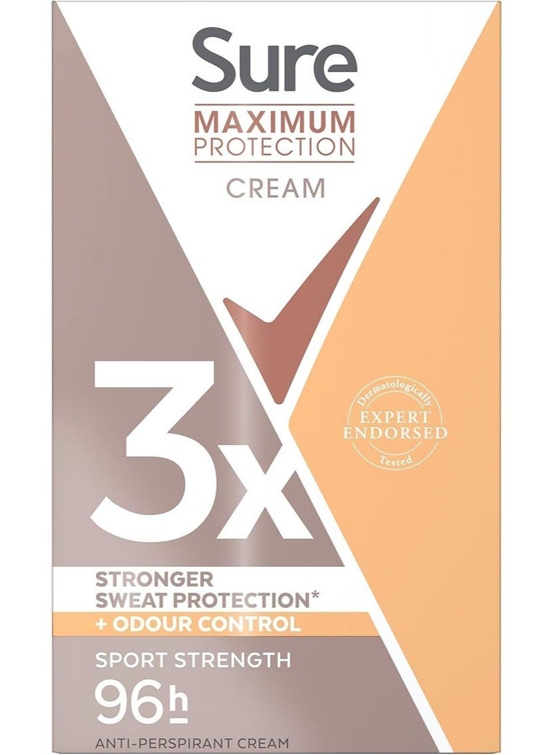 Sure مزيل العرق كريم مضاد للتعرق للنساء من شور برائحة نظيفة حماية قصوى مع حماية من التعرق أقوى 3 مرات* لمدة 96 ساعة من التعرق والرائحة 45 مل - Image 1
