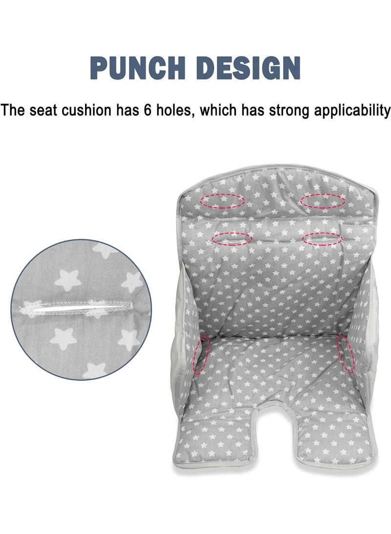 twoworld High Chair Cushion, High Chair Seat Cover for Baby Dining Hair (Gray Star) - Image 4