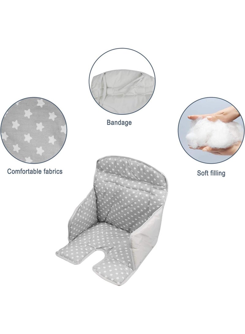 twoworld High Chair Cushion, High Chair Seat Cover for Baby Dining Hair (Gray Star) - Image 3