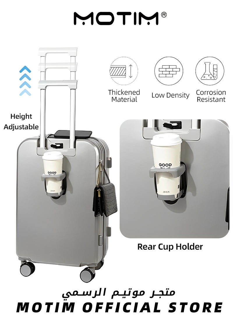 Motim 3pcs 14+20+24inch Luggage Set Carry On Luggage Suitcase Travel Bag Trolley With Cup Holder & USA Charging Port & Hooks & Hard Shell & Silent Spinner Wheels & TSA Lock for Business Travel  - Image 5