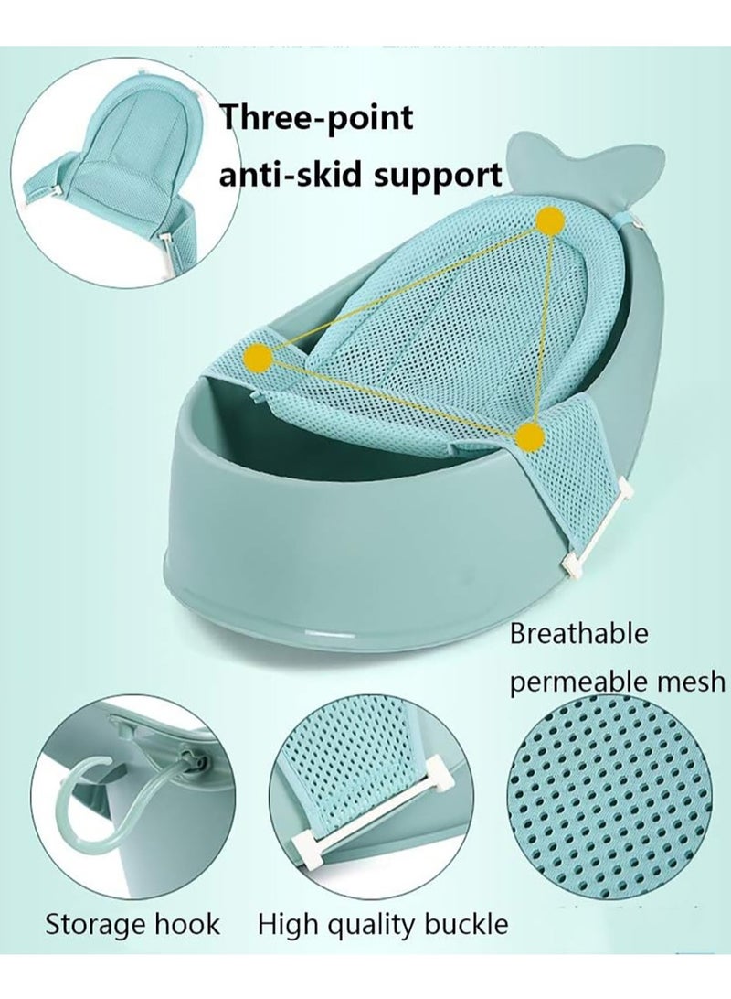 عربست حوض استحمام للأطفال ، حوض استحمام لحديثي الولادة مع حزام شبكي ، دلو حمام كبير للأطفال من سن 0-6 سنوات (أخضر) - Image 2