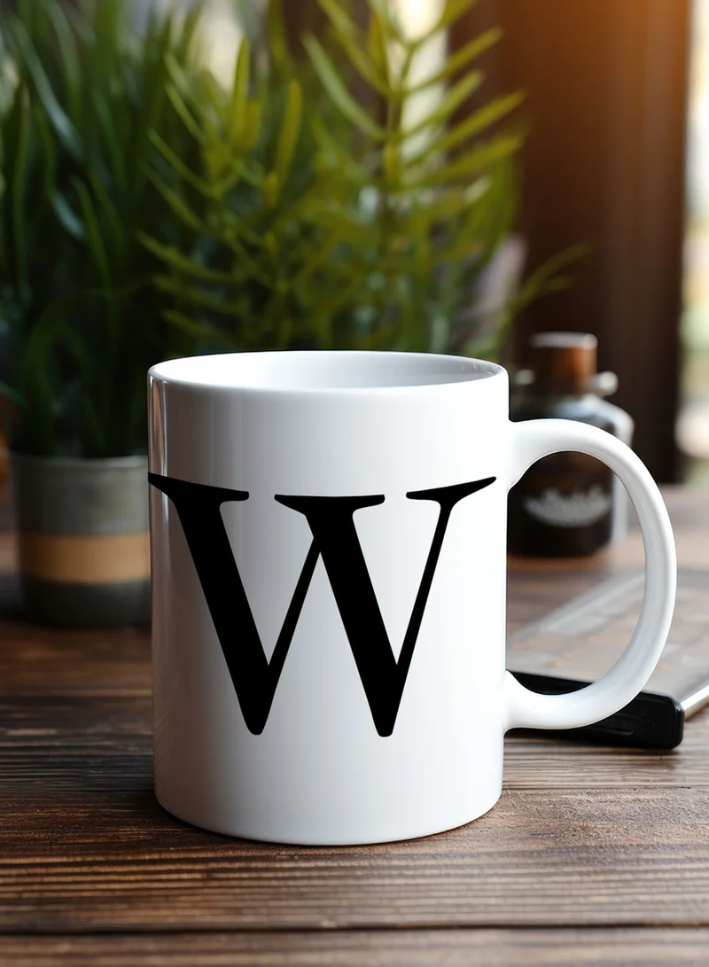 لوحة كوب سيراميك  أونصة بتصميم حرف  على الجانبين