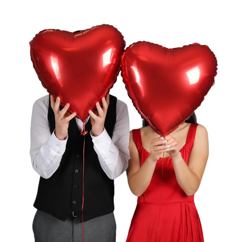 BBPOOL 12Pcs Red Heart Balloons,18 Inch Red Heart Shape Balloons Valentine Balloon for for Valentines Day Wedding Brithday Decorations - Image 3