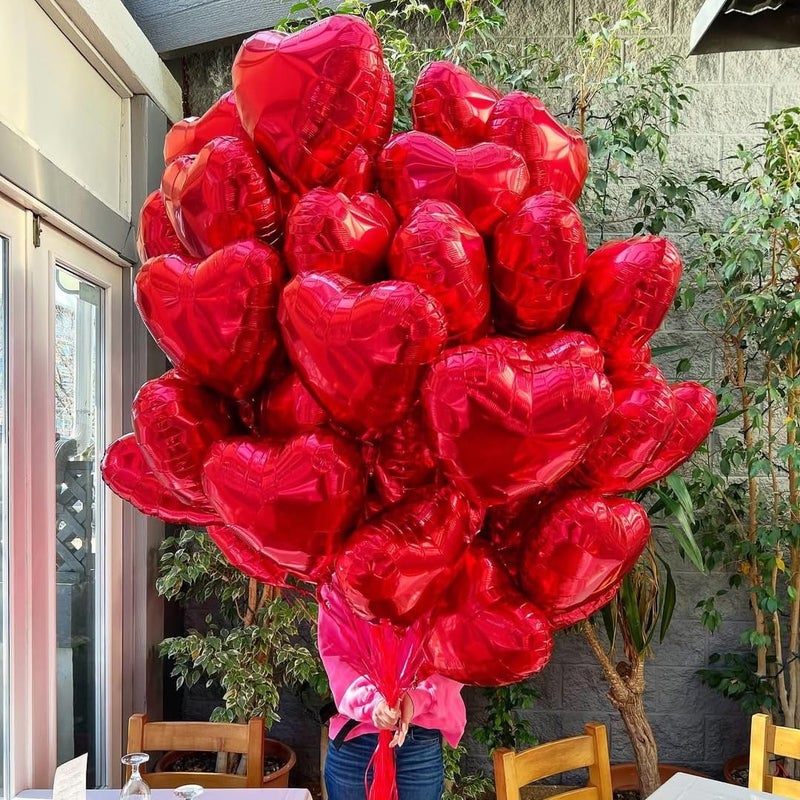 BBPOOL 12Pcs Red Heart Balloons,18 Inch Red Heart Shape Balloons Valentine Balloon for for Valentines Day Wedding Brithday Decorations - Image 5