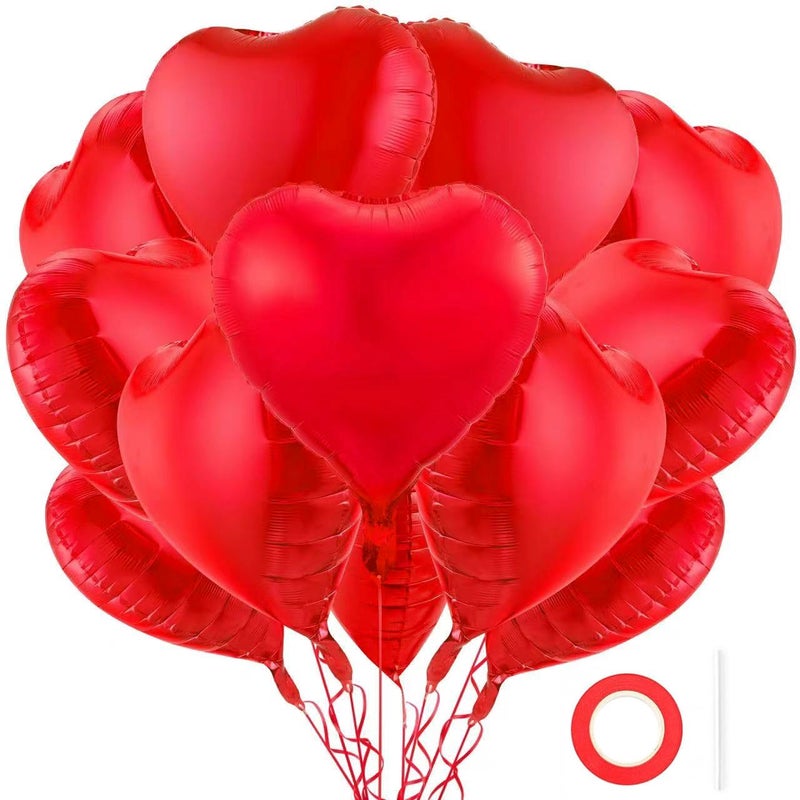 BBPOOL 12Pcs Red Heart Balloons,18 Inch Red Heart Shape Balloons Valentine Balloon for for Valentines Day Wedding Brithday Decorations - Image 1