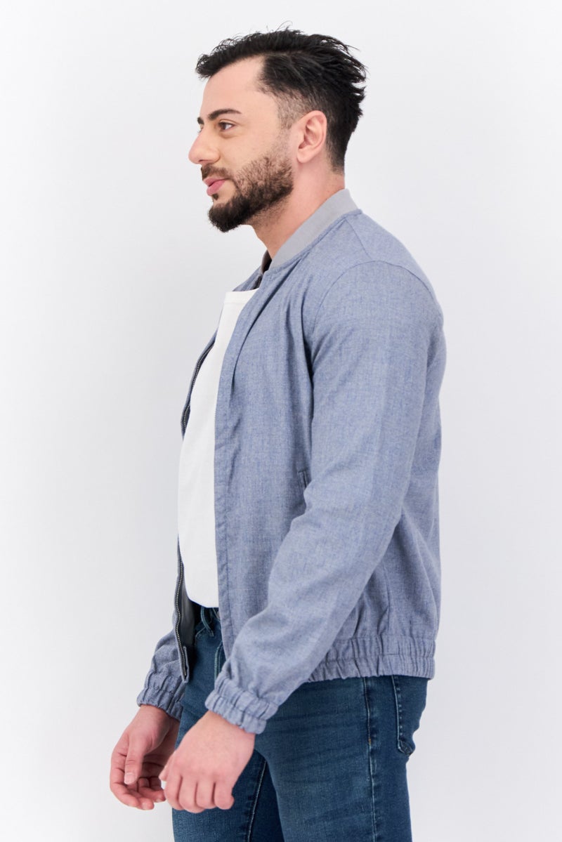 Asos Design Men Heather Full Zipper Sweatshirt, Grey - Image 3