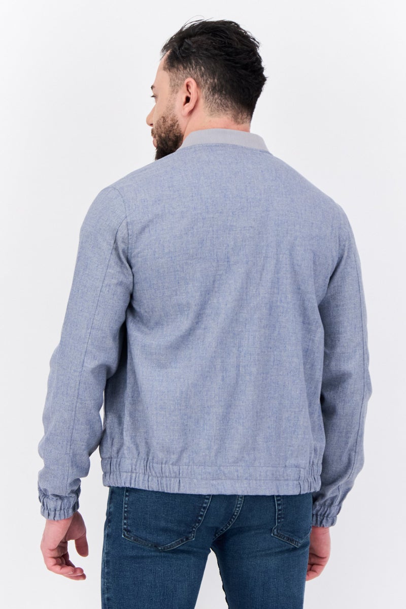 Asos Design Men Heather Full Zipper Sweatshirt, Grey - Image 2