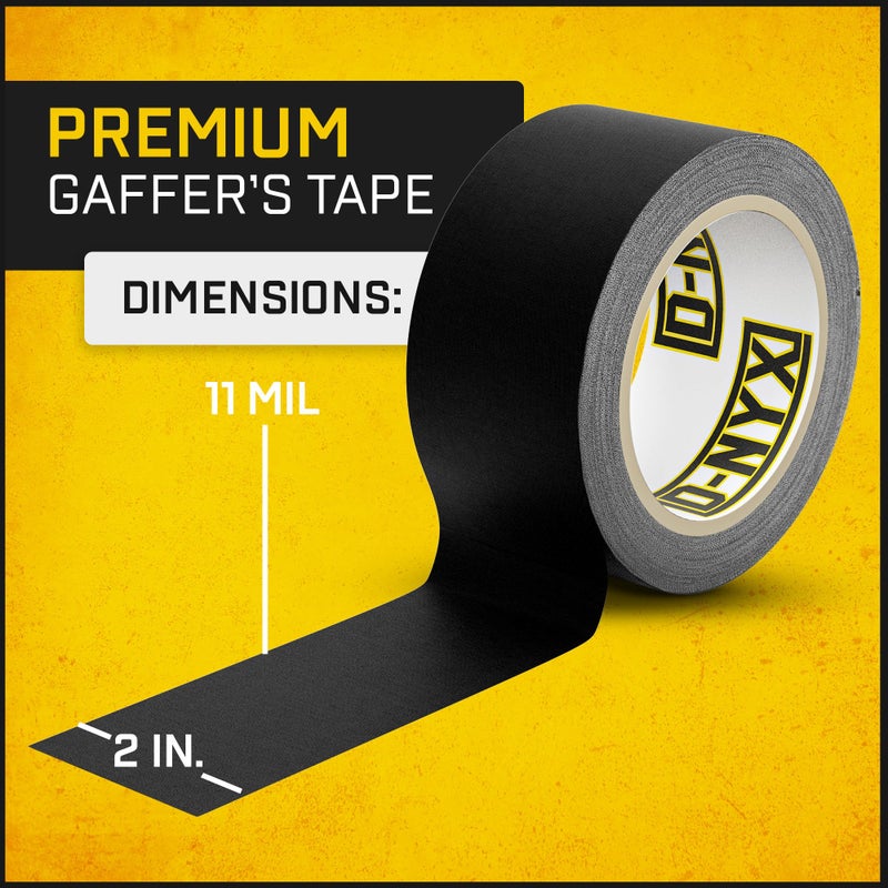 D-Nyx Gaffer Tape 2 Inch X 1 Pack Black Gaffing Tapes  Heavy Duty No Residue  Matte Finish  Non-Reflective  Multipurpose Premium Heavy Duty Strong Fabric Floor Tape - Image 2