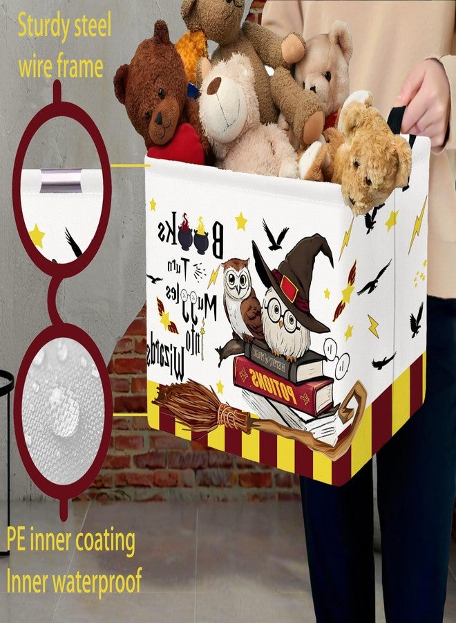 BOOHIT Large Magic Nursery Baby Basket Collapsible Kids Toy Storage Bin Gift Box Room Decor (Brown Owl) - Image 3