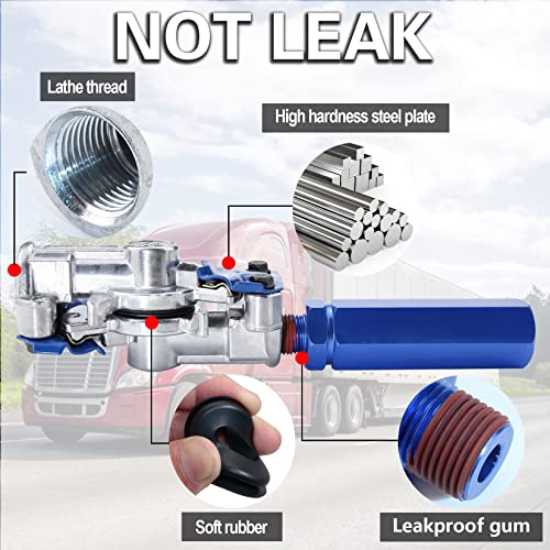 iBroPrat Glad Hand Grips Set with Seals,Gladhand Extension Handles Kit Emergency & Service Brake Air Hose Coupling Connectors for Semi Trucks Trailers Tractors RVs, Glad Hands Parts Red Blue 1 Pair - Image 4