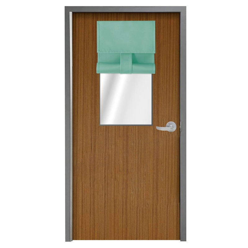 WdFour Classroom Door Window Cover Blackout Shades for Classroom Windows and Doors Privacy Room Darkening Design Blocks Views  Classroom Window Cover Lockdown. (10W x 42L Inches  1 Panel  Aqua). - Image 1