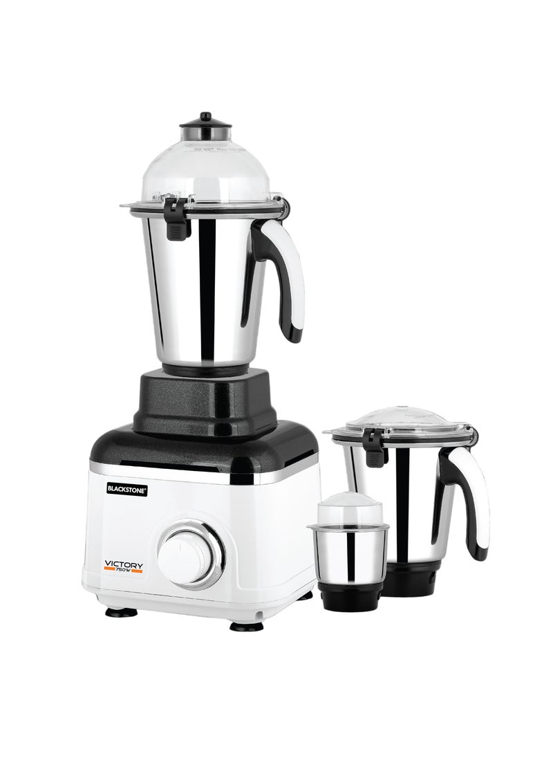 BLACKSTONE Victory 750W 3in1 Mixer Grinder   Multifunctional Grinder with Stainless Steel Jars & Blades  3 Speed Safety Twist Lock 2 Years Warranty On Motor  - Image 1