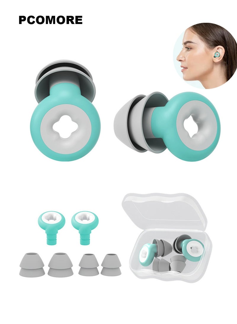 PCOMORE Ear Plugs for Sleeping 33dB Noise Reduction, Reusable Soft Silicone Noise Cancelling Earplugs, Comfortable Sound Blocking Ear Plugs for Side Sleeping, Studying, Working, Travel, Flying and Swimming - Image 2