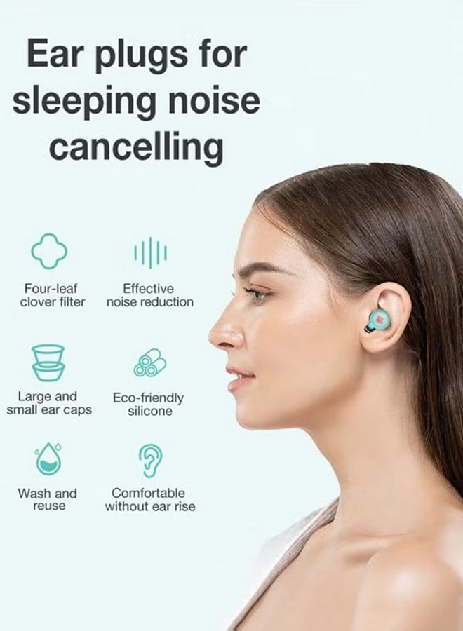 PCOMORE Ear Plugs for Sleeping 33dB Noise Reduction, Reusable Soft Silicone Noise Cancelling Earplugs, Comfortable Sound Blocking Ear Plugs for Side Sleeping, Studying, Working, Travel, Flying and Swimming - Image 3