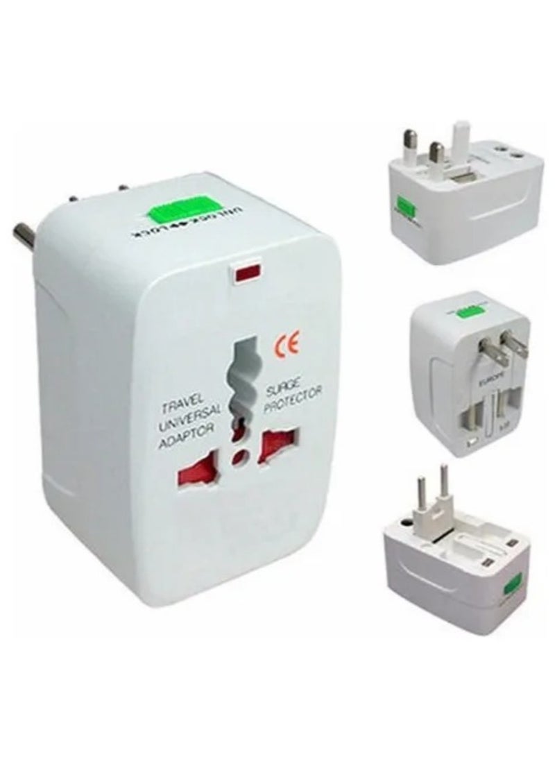TYCOM Travel Adapter Worldwide All in One Universal Power Plug Adapter With Dual Usb Ports for Usa Eu Uk Aus Cell Phone Laptop - Image 1