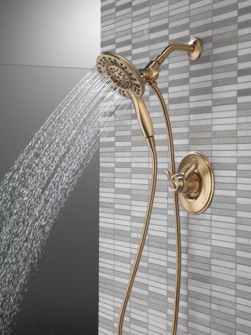 Delta 4-Setting In2ition 2-in-1 Dual Shower Head with HandHeld Spray, Brushed Gold Detachable Shower Head with Hose, Showerhead, 1.75 GPM Flow Rate, Champagne Bronze 58499-CZ - Image 3