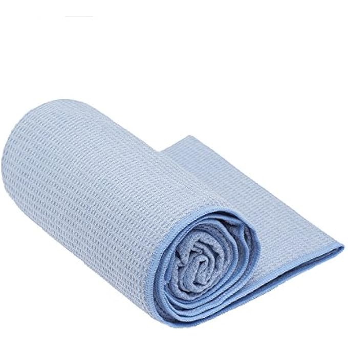 Shandali Stickyfiber Hot Yoga Towel - Silicone Backed Yoga Mat-Sized, Absorbent, Non-Slip, 24" X 72" Bikram, Gym, And Pilates - (Blue, Standard) - Image 2