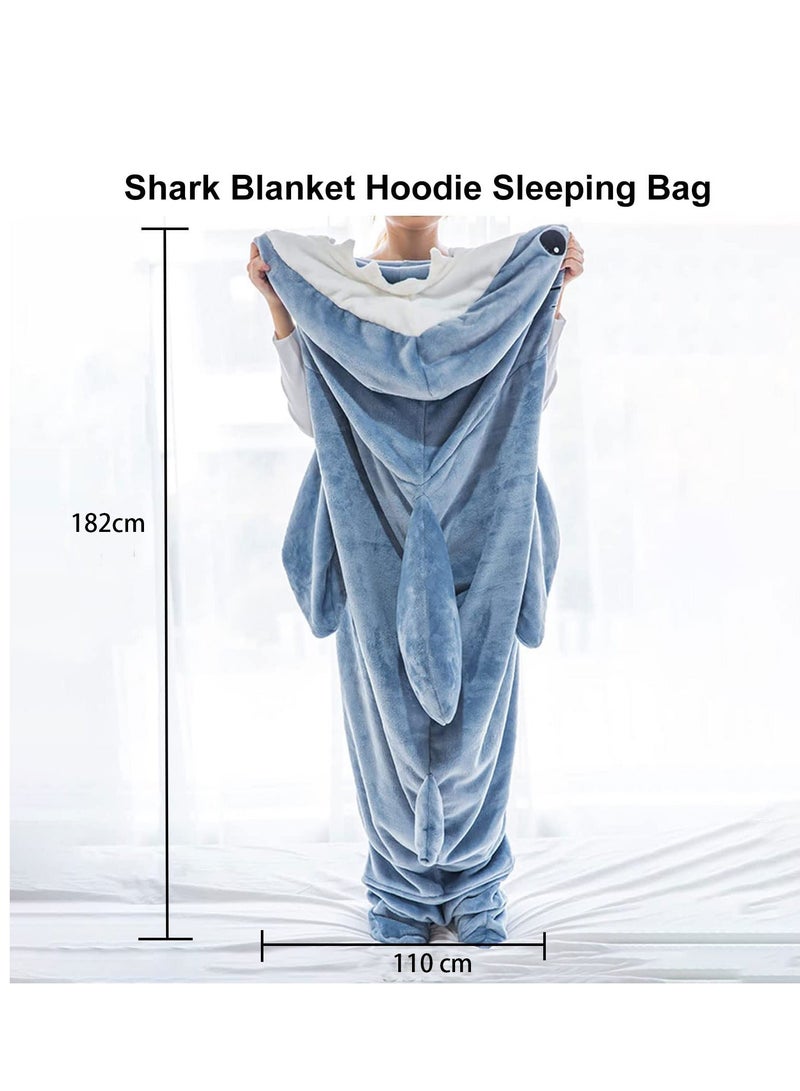 Super Soft Cozy Shark Blanket Hoodie for Adults and Children - Wearable Shark Onesie Blanket Sleeping Bag - Cosplay Shark Costume - Perfect Shark Gift for Shark Lovers  - Image 5