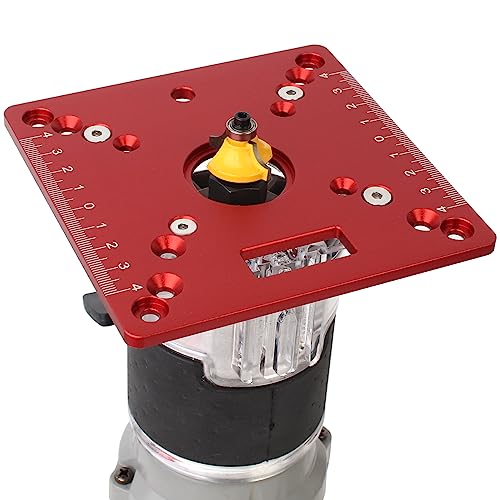 KETIPED Aluminium Router Table Insert Plate,Mini Square Woodworking Benches Router Flip Plate,Multifunctional Trimming Engraving Table,055Red - Image 4