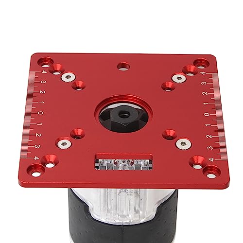 KETIPED Aluminium Router Table Insert Plate,Mini Square Woodworking Benches Router Flip Plate,Multifunctional Trimming Engraving Table,055Red - Image 5