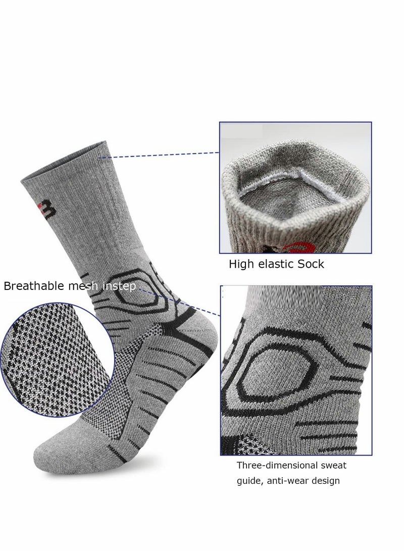 KASTWAVE Mens Athletic Socks, Elite Basketball Socks-Performance Thick Cushioned Sport Training Running Compression Crew Sock, 5 Pairs - Image 2