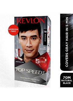 Revlon Top Speed Hair Color For Men 180G Natural Black 70M And Outrageous Color Protection Conditioner (Combo Pack Of 1)  - Image 4