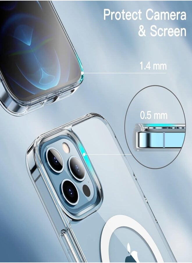 iPhone 12 Pro Max Magnetic Case, Compatible with MagSafe Wireless Charging, Anti-Scratch Bumper Cover (Clear), TPU - PC