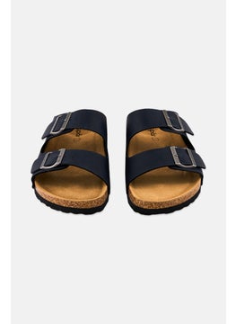 Algspar Men Double Monk Strap Slip On Cork Sandals, Deep Navy  - Image 4