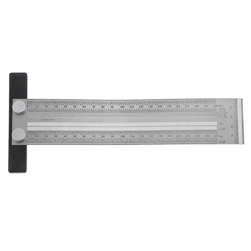 Stainless Steel T Square Ruler 200mm Precision Woodworking Measuring Marking Layout Tool - Image 2