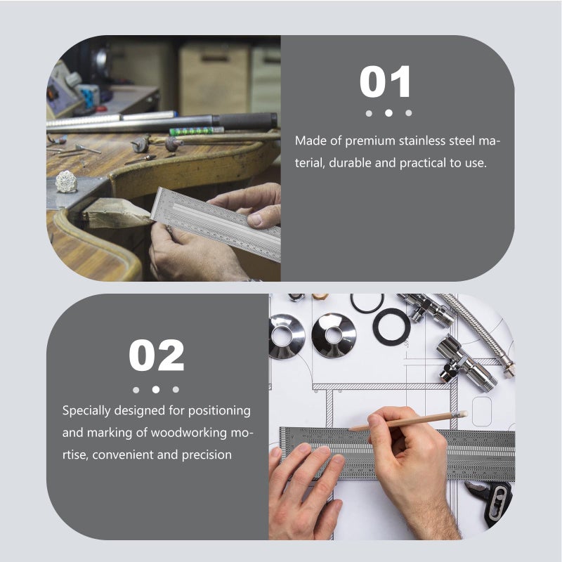 Stainless Steel T Square Ruler 200mm Precision Woodworking Measuring Marking Layout Tool - Image 4