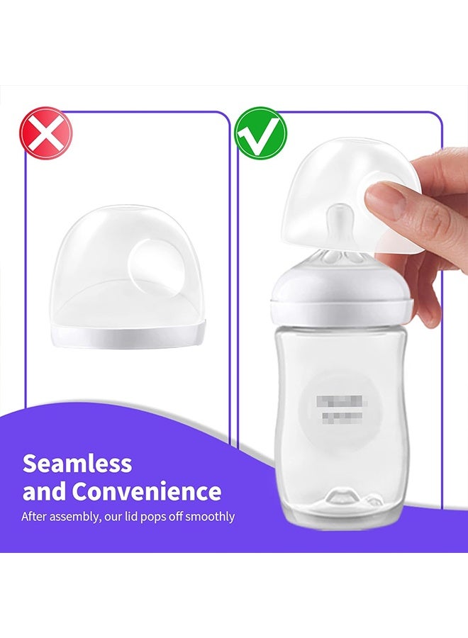 6 Count Baby Bottle Lids Compatible with Baby Bottles, Soft & Safe Bottle Caps fo Glass & Natural Bottles - Image 5