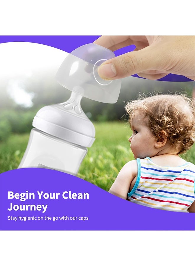 6 Count Baby Bottle Lids Compatible with Baby Bottles, Soft & Safe Bottle Caps fo Glass & Natural Bottles - Image 2