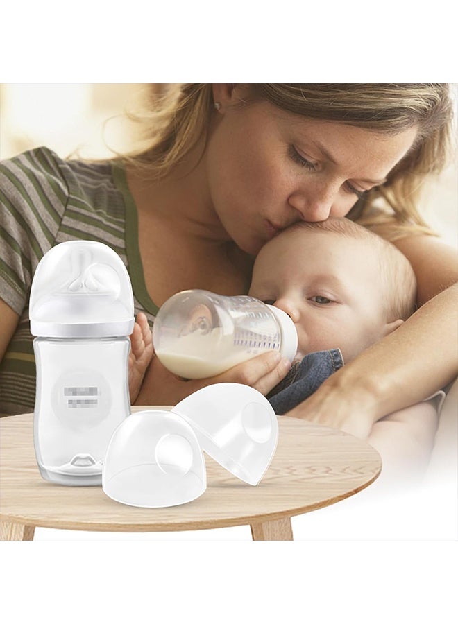 6 Count Baby Bottle Lids Compatible with Baby Bottles, Soft & Safe Bottle Caps fo Glass & Natural Bottles - Image 3