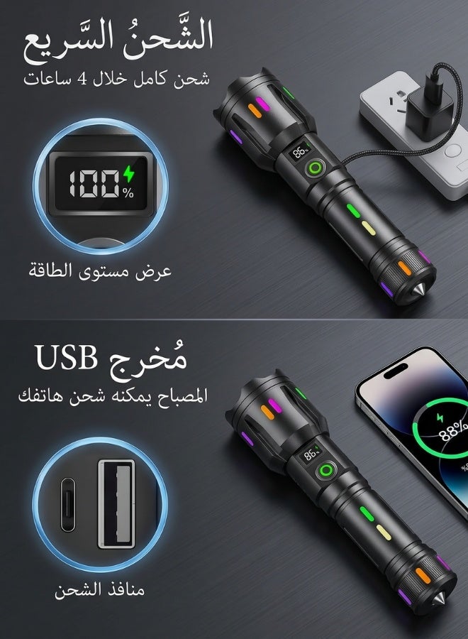   لكي بور مصباح الإضاءة التكتيكي عالي السطوع | شعاع قوي بمدى طويل وتركيز قابل للتعديل - Image 4