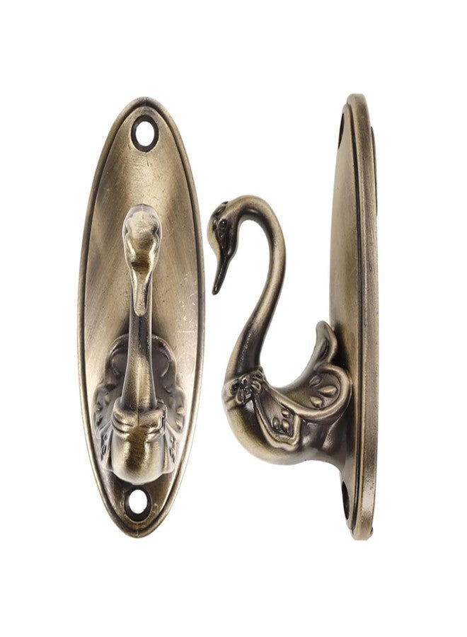 Beetoo Swan Curtain Hook, Pair of Vintage Golden Drapery Holdbacks, Swan Design Tiebacks for Living Room，Bedroom, No Drill Curtain Clips, Elegant Window Decor (2PCS) - Image 3