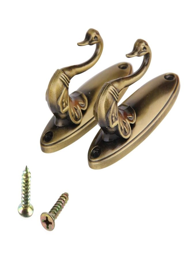 Beetoo Swan Curtain Hook, Pair of Vintage Golden Drapery Holdbacks, Swan Design Tiebacks for Living Room，Bedroom, No Drill Curtain Clips, Elegant Window Decor (2PCS) - Image 1