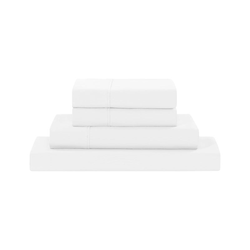 Modern Threads Soft Microfiber Solid Sheets  Luxurious Microfiber Bed Sheets  Includes Flat Sheet Fitted Sheet with Deep Pockets  Pillowcases White Full