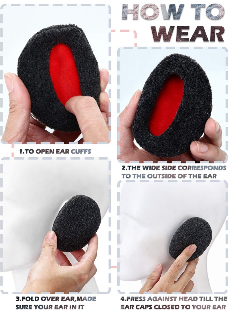 Bandless Ear , 4 Pairs Fleece Ear Thick Winter Ear Covers Cold Weather Ear Warmer for Women - Image 4