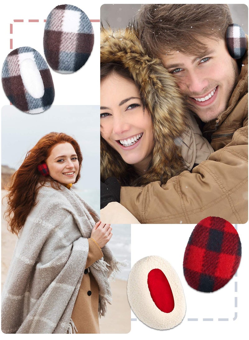 Bandless Ear , 4 Pairs Fleece Ear Thick Winter Ear Covers Cold Weather Ear Warmer for Women - Image 2
