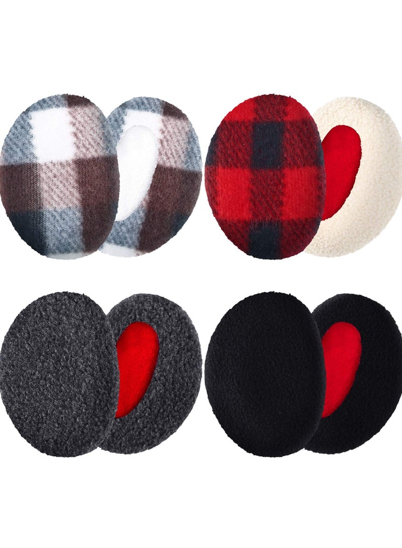 Bandless Ear , 4 Pairs Fleece Ear Thick Winter Ear Covers Cold Weather Ear Warmer for Women - Image 1