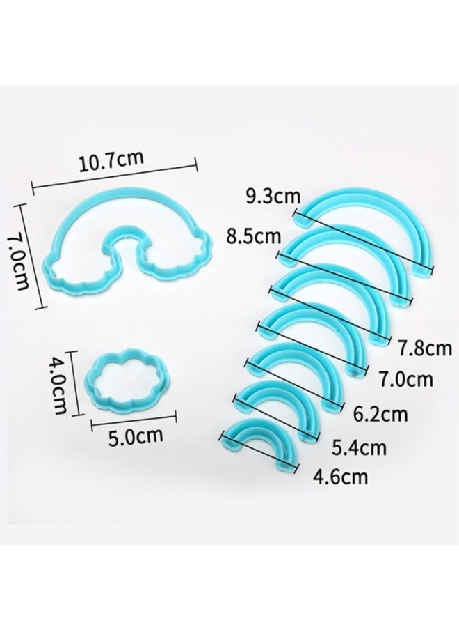 Generic 9 Pcs Rainbow Cloud Cookie Cutters Set, DIY Cloud Shape Fondant Cutter for Candy Chocolate Cookie Fondant Cake Cupcake Decorating Tools  - Image 3