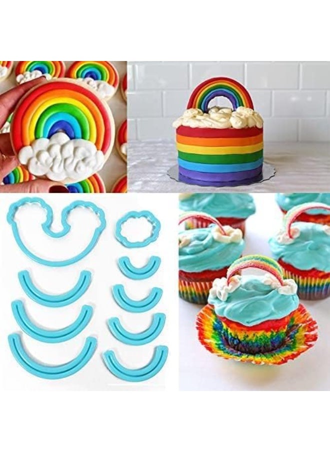 Generic 9 Pcs Rainbow Cloud Cookie Cutters Set, DIY Cloud Shape Fondant Cutter for Candy Chocolate Cookie Fondant Cake Cupcake Decorating Tools  - Image 2